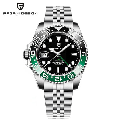 PAGANI DESIGN V3 PD-1662 GMT Watches Men's Luxury Sapphire Automatic Mechanical Watch 40MM Stainless Steel 100M Waterproof Watch