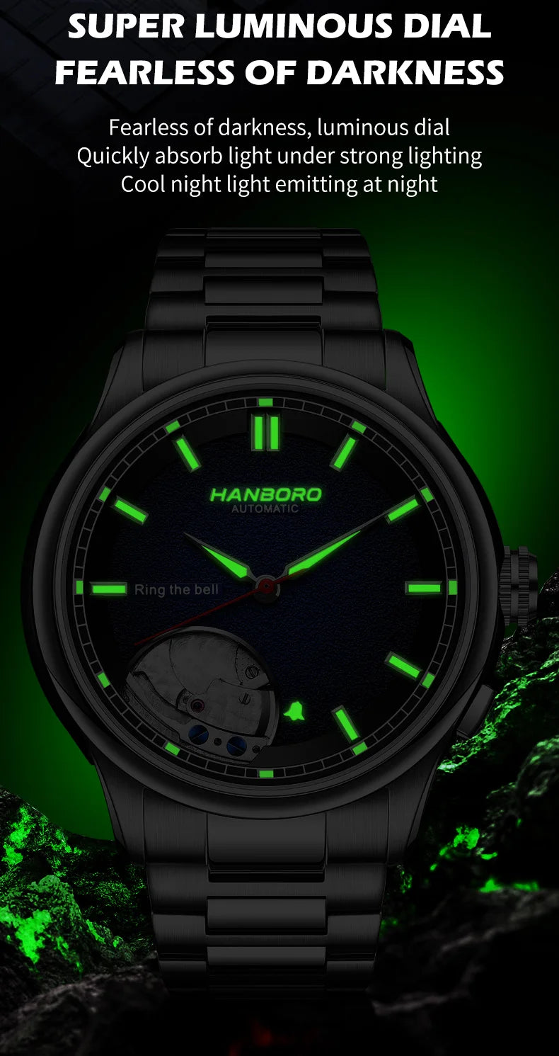 HANBORO Chime Series Modified Movement Men's Personalized Automatic Mechanical Watch