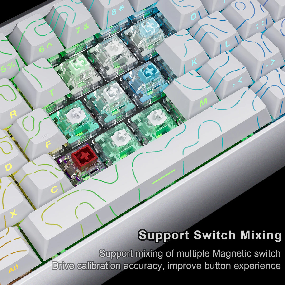 SKYLOONG GK61/GK68 HE Magnetic Keyboard Aluminum Case 8000hz RT0.01mm Rapid Trigger PBT Keycap RGB Backlit Wired Gaming Keyboard
