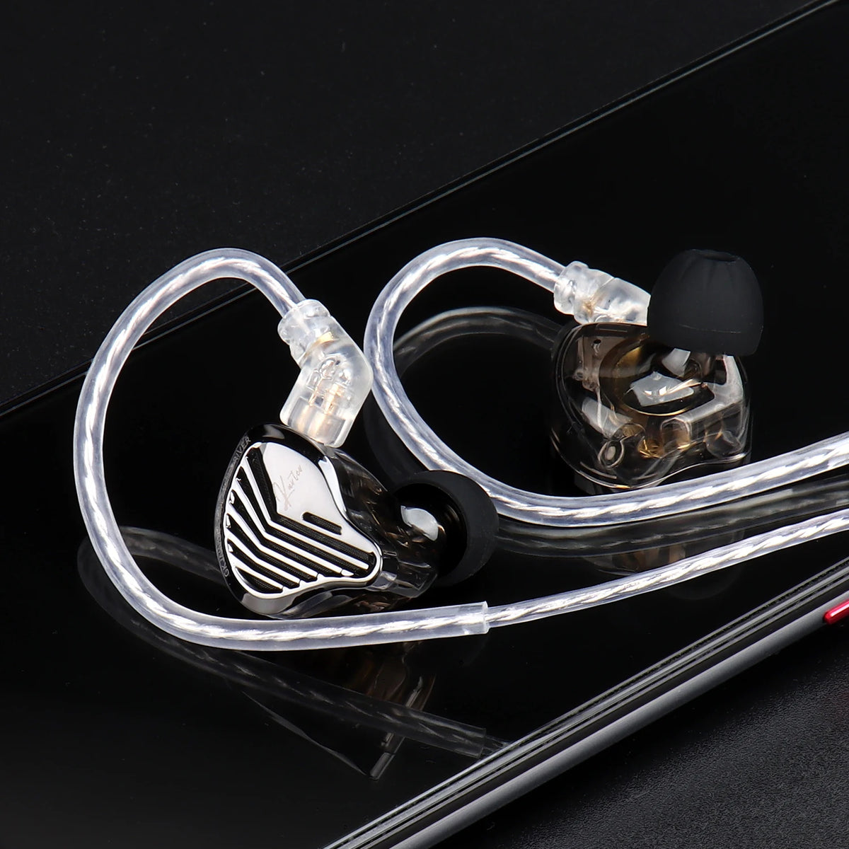 GK KUNTEN HiFi Dynamic Driver Earphones Wired In-Ear Headphones with Microphone, Detachable Cable DJ Music Earbuds, Professional HiFi Audio Earphones