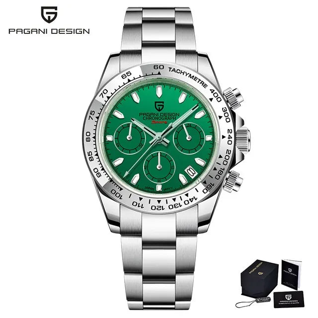Pagani Design VK63 Fashion Men's Quartz Watch Luxury Sapphire Glass Timing Code Watch Stainless Steel Waterproof 10 Bar PD1727