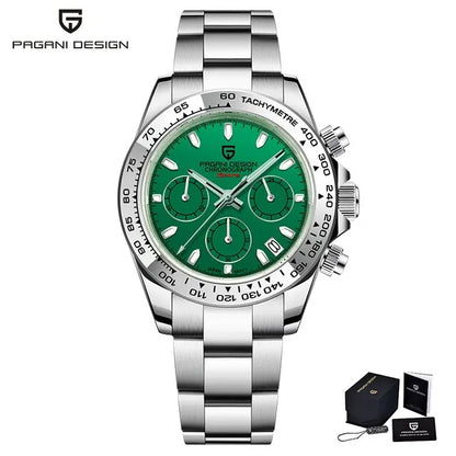 Pagani Design VK63 Fashion Men's Quartz Watch Luxury Sapphire Glass Timing Code Watch Stainless Steel Waterproof 10 Bar PD1727