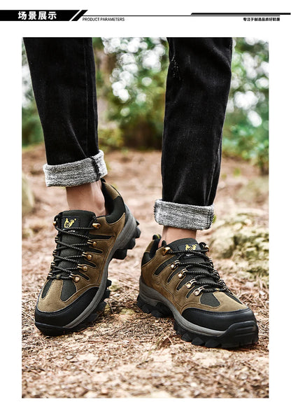 Winter Casual Shoes Men Leather Comfortable Walkng Shoes Autumn Classic Outdoor Sneakers Women High Top Hiking Sneakers Lace Up
