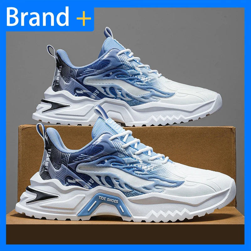 Men Sports Shoes Fashion Lace Up Versatile Non Slip Thick Soled Teenagers Daily Wear Comfortable Casual Running Shoes for Men