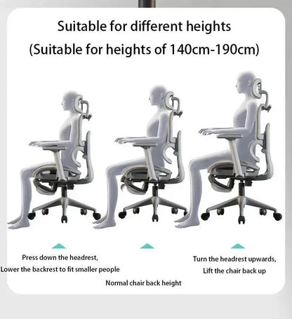 Ergonomic Office Chair with Adjustable Back Support, Mesh Computer Gaming Chair, Lumbar Support Office Chair, Swivel Rolling Desk Chair for Home & Office