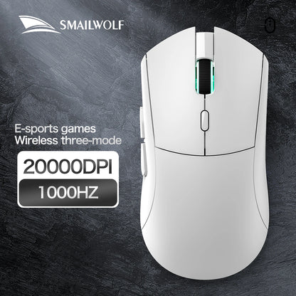 SMAILWOLF RS7 Bluetooth draadloze gamingmuis met drie modi, PAW3311 macrodefinitie-muis voor laptop, gaming en kantoor