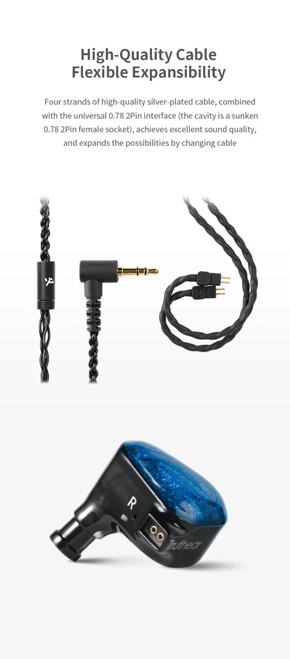 TRUTHEAR x Crinacle ZERO Wired IEM Earphones Dual Dynamic Drivers HiFi Bass Earbuds with 0.78mm 2Pin Cable for Gaming & Music