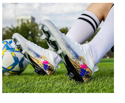 New Men Football Boots Cleats Training Shoes Soccer Shoes Non-Slip Match Ultralight Soccer FG Long Spikes Outdoor Drop Shipping