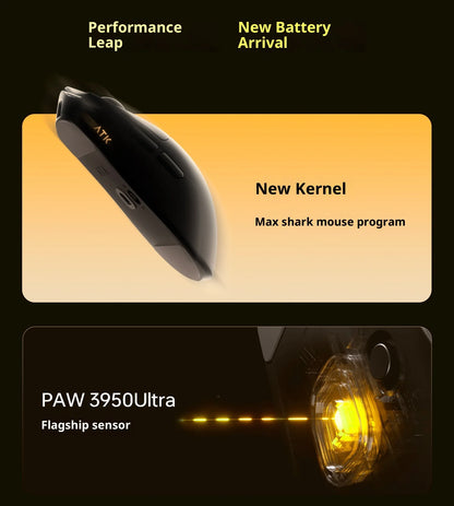 Ratón inalámbrico ATK X1 V2 Ultimate 2.0 PAW3950, ultraligero 54g, 750ips, latencia baja 0.163ms, 650ips, accesorio gamer nuevo para regalo