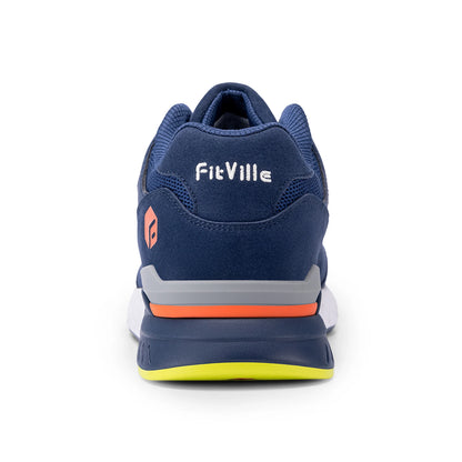 FitVille Men's Walking Shoes Extra Wide Lightweight Sneakers for Flat Feet Arch Fit Heel Pain Relief Non-Slip Running Shoes
