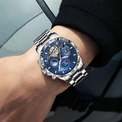 Relógio Masculino GLENAW Design, Marca de Topo, Luxo, Moda e Negócios, Automático, Impermeável, Relógio Mecânico para Homem