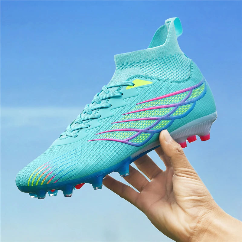 Superfly FG Football Boots Outdoor Soccer Cleat Black Shoes Soft Sport Professional Shoes Breathable Comfortable Boots Plus Size