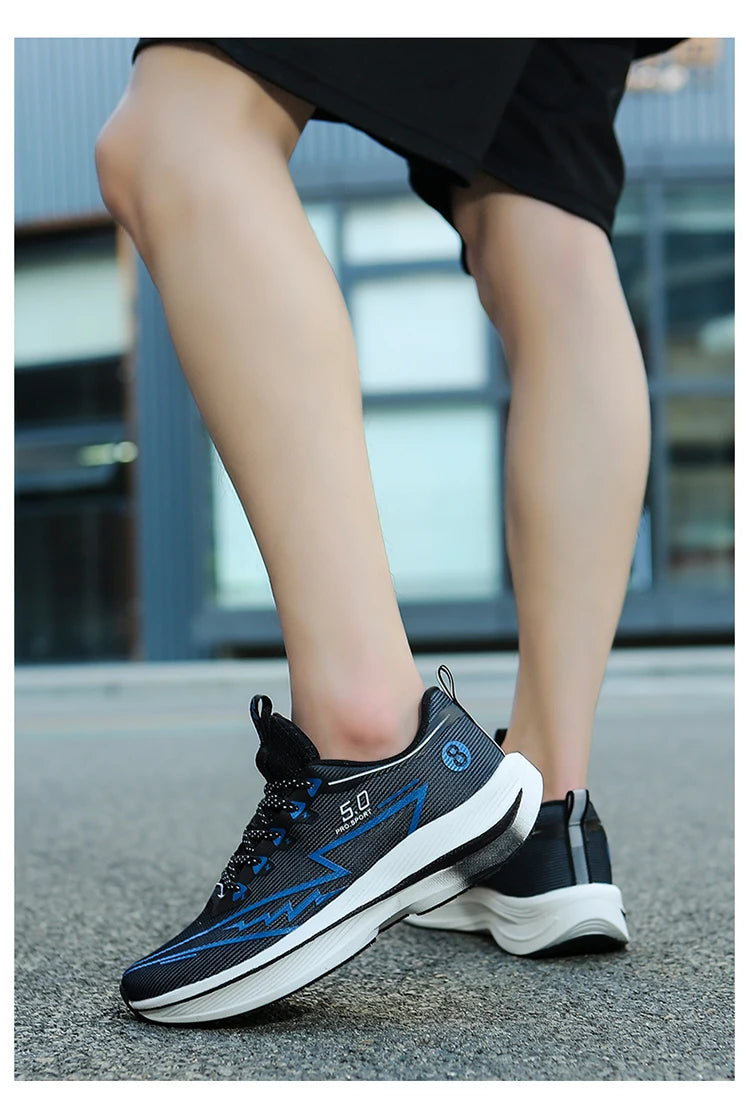 Brand Men Carbon Plate Running Shoes Soft Cushion Shock Absorbing Sports Shoes Unisex Sneakers Light Anti-Slip Training Shoes