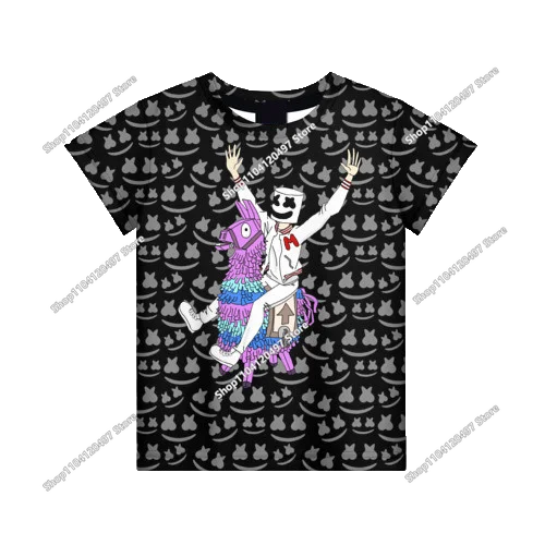 T-shirt Infantil Unissexo com Impressão 3D da Mascote Fortnite, Moda de Verão, Casual para Meninos e Meninas, Roupa Infantil, Tops T-shirt