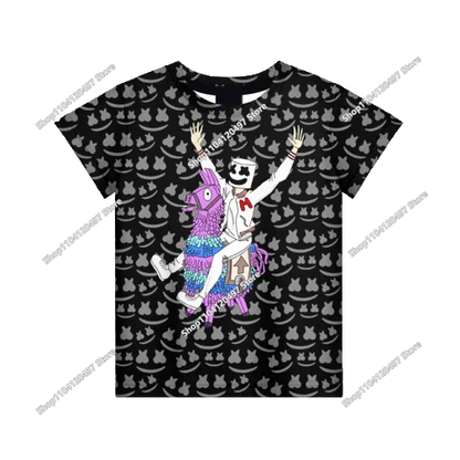 T-shirt Infantil Unissexo com Impressão 3D da Mascote Fortnite, Moda de Verão, Casual para Meninos e Meninas, Roupa Infantil, Tops T-shirt