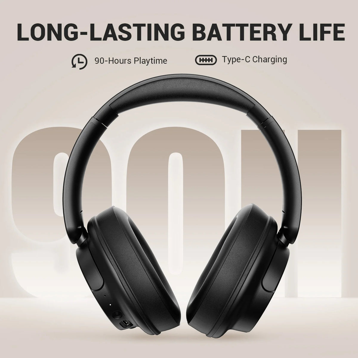 OneOdio Bluetooth 5.3 Wireless Headphones Over Ear Bass Mode Headset with Mic, 90H Playtime Foldable Bluetooth Headphones