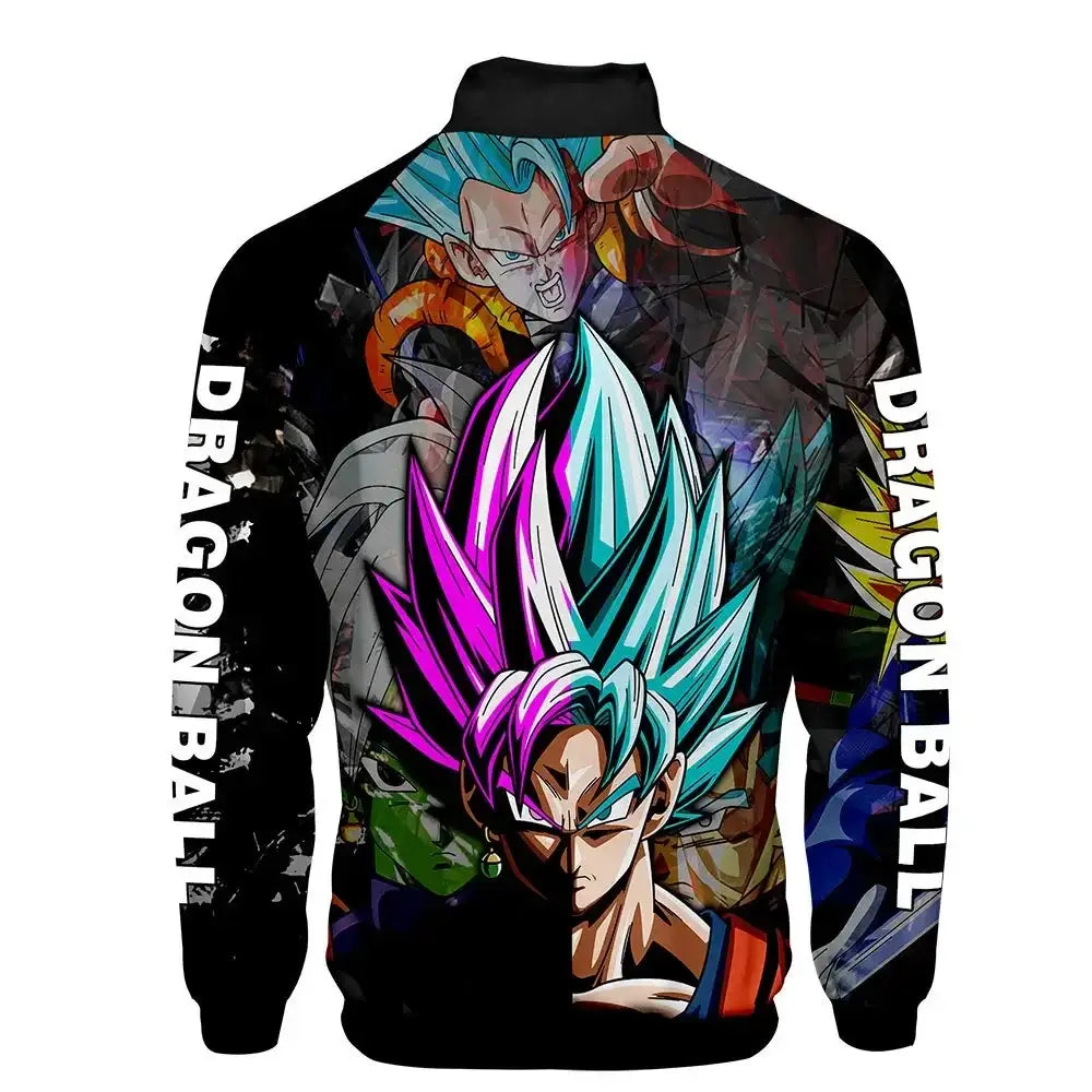 Anime Goku Dragon Ball Jacket Men Women Harajuku Hip Hop Japanese Zip Up Hoodies Goku Clothes Stand Collar Sweatshirt, produit gaming premium Fraquane