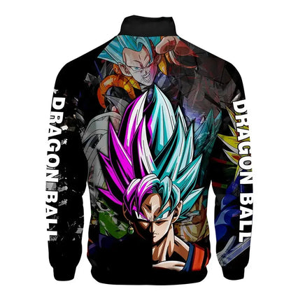 Anime Goku Dragon Ball Jacket Men Women Harajuku Hip Hop Japanese Zip Up Hoodies Goku Clothes Stand Collar Sweatshirt, produit gaming premium Fraquane
