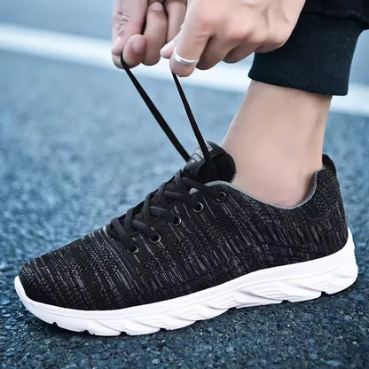Pánské sportovní běžecké a joggingové boty, ležérní tenisky na ven, šněrovací, prodyšná síťovina, lehké tenisové a outdoorové vycházkové boty, velikosti 39-46