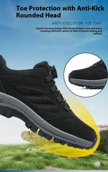 Men'S Spring And Autumn Outdoor Sports Shoes With Rotating Buckle Convenient Comfortable Anti Slip Hiking Shoes Large Size 39-48