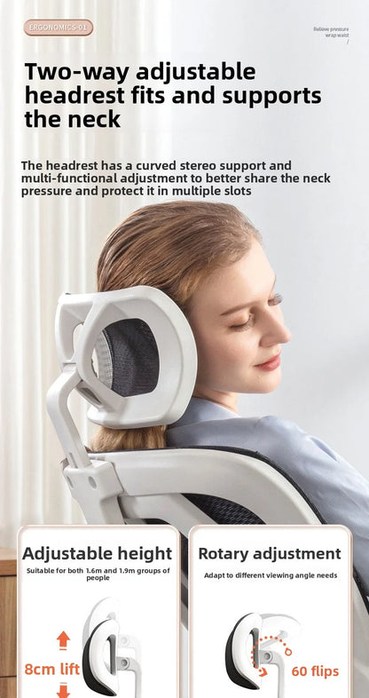 Ergonomic Home Office Chair with Back Support, Comfortable Desk Chair for Students, Rolling Study Chair with Armrests for Long Sitting