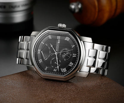 BERNY Men Mechanical Watch Top Accuracy Move Automatic Wristwatch Luxury Male Clock Sapphire Self-Winding Men's Watch Waterproof