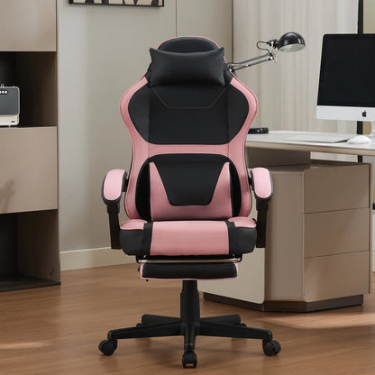 Ergonomic Gaming Chair with Storage Backrest, Adjustable Height Office Gaming Chair, Swivel Racing Computer Chair for Home Office & Gaming