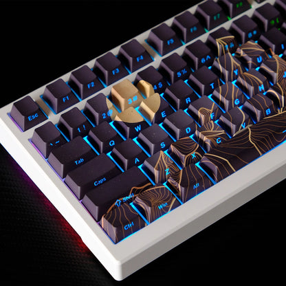 KYOMOT 135 Keys PBT Side Print Keycap Double Shot Cherry Profile Shine Through Keycaps for MX Switch Games Mechanical Keyboard