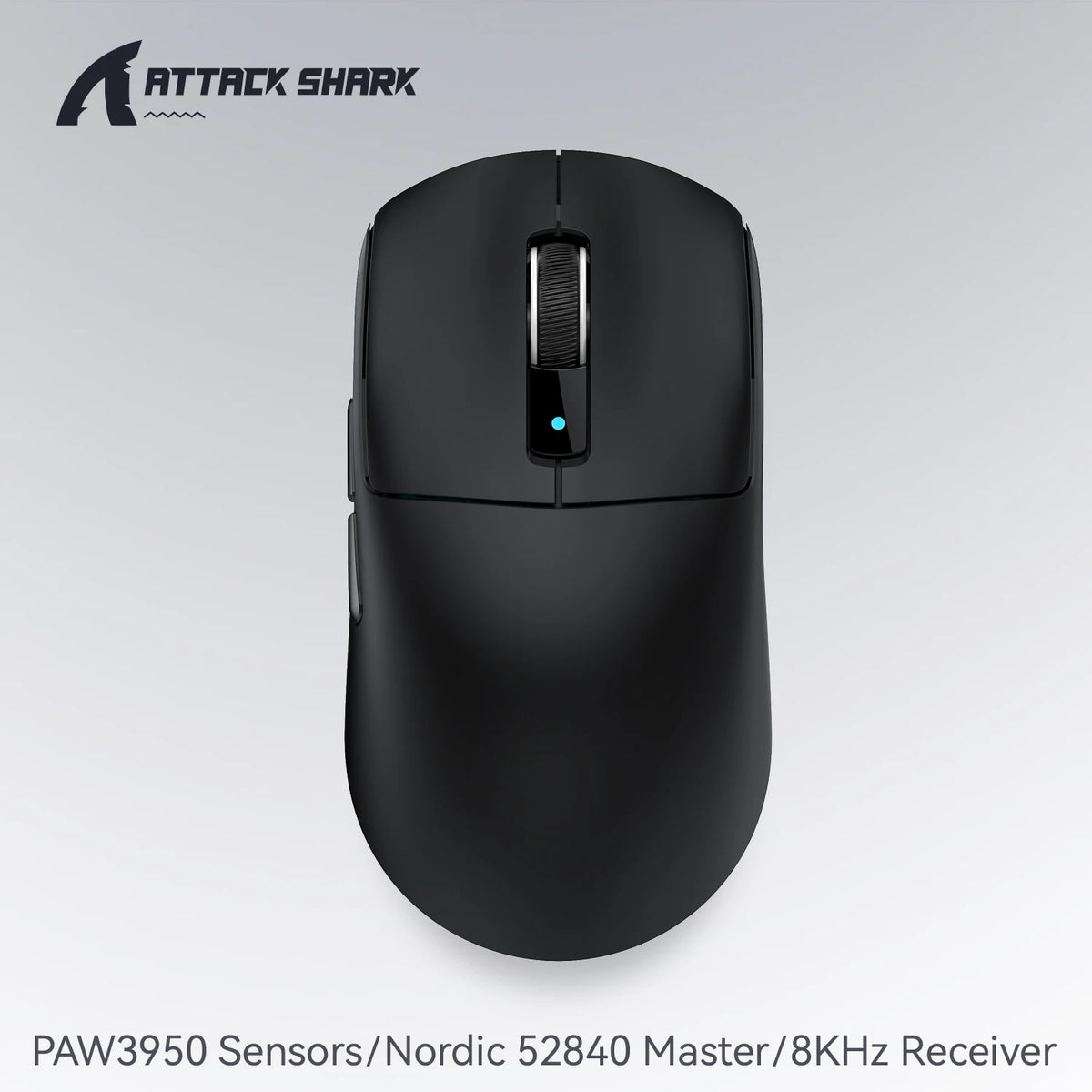 Mouse gaming wireless ATTACK SHARK R6 PAW3950MAX, polling 8Khz, ultraleggero 39g, MCU Nordic 52840, microswitch ottici Omron