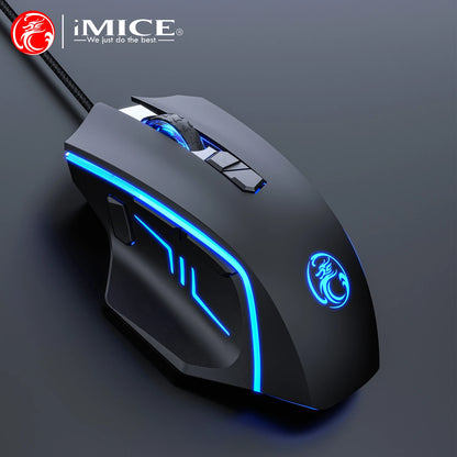 USB Wired Gaming Mouse RGB Backlit High Precision Optical Mouse, 8-Button 7200 DPI Gaming Mouse for PC, Laptop, Office & Home