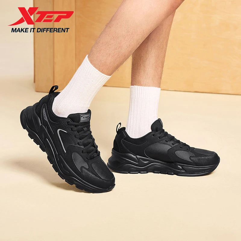 Xtep Men's Casual Shoes 2025 Winter Street Style Cushion Lightweight Wear-Resistant Breathable Walking Sneakers 875419320005