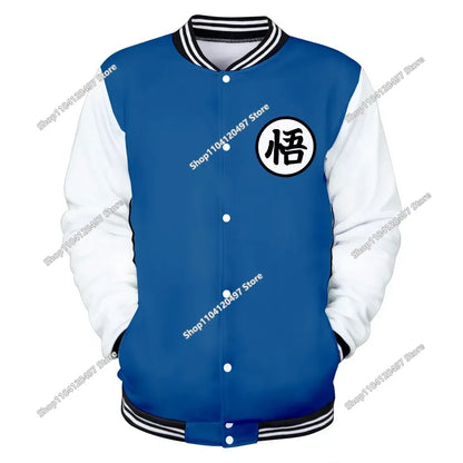 New Japanese Anime Dragon Ball Z Varsity Jacket Autumn Casual Sweatshirt Hoodie Coat Jacket Brand Baseball Jacket