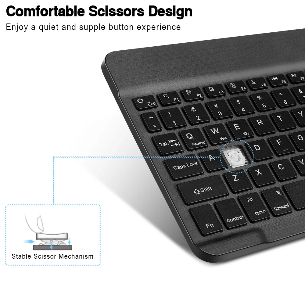 10inch Backlight Bluetooth Keyboard Mouse For IOS Android Windows,Backlit Keyboard For iPad,Wireless Teclado For Samsung Tablet