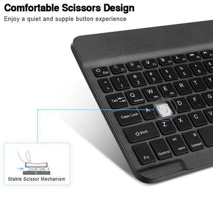 10inch Backlight Bluetooth Keyboard Mouse For IOS Android Windows,Backlit Keyboard For iPad,Wireless Teclado For Samsung Tablet