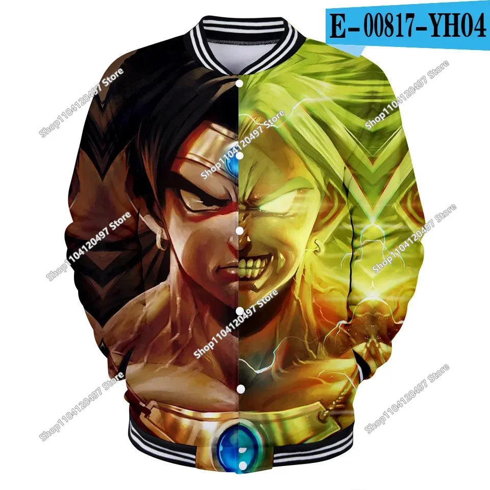 New Japanese Anime Dragon Ball Z Varsity Jacket Autumn Casual Sweatshirt Hoodie Coat Jacket Brand Baseball Jacket