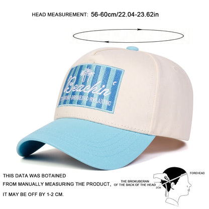 Unisex BEACHIN Letter Embroidery Baseball Caps Spring Autumn Outdoor Adjustable Casual Hats Sunscreen Hat Sports Cap