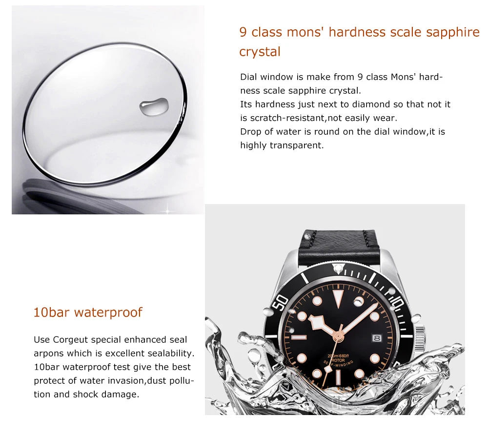 Luxury Customizable Logo Waterproof Japan nh35 Automatic Mechanical Wristwatch Full Steel Sapphire Men Watch Dress Male Clock