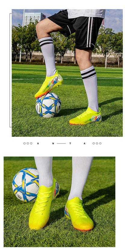 New Men Football Boots Cleats Training Shoes Soccer Shoes Non-Slip Match Ultralight Soccer FG Long Spikes Outdoor Drop Shipping