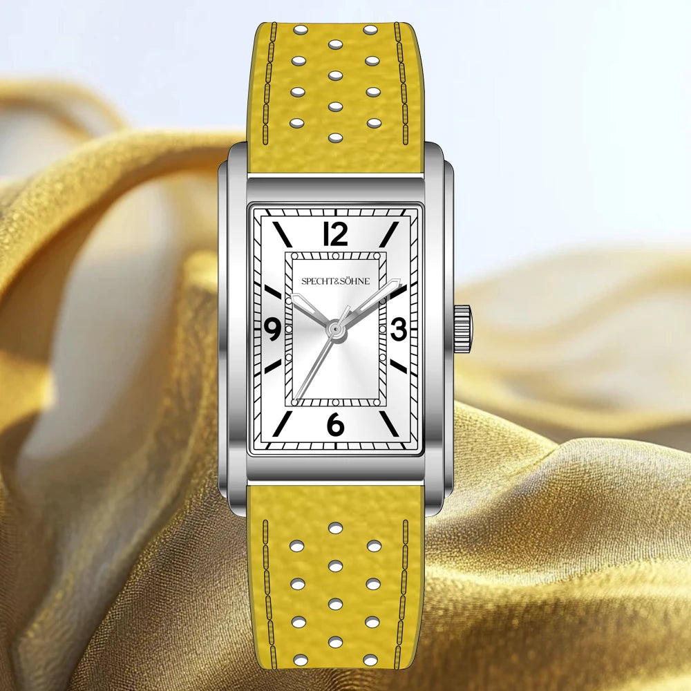 2025 New High Quaity 27MM Specht & Söhne Square Men's Watch Sweep VH31 Movt Steel Reloj Hombre Sapphire Crystal Waterproof