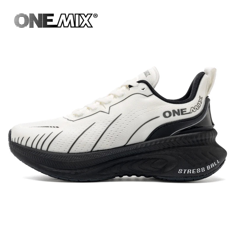 ONEMIX nové tlumicí běžecké boty pro muže, vhodné pro těžší běžce, šněrovací sportovní dámské neklouzavé outdoorové atletické pánské tenisky