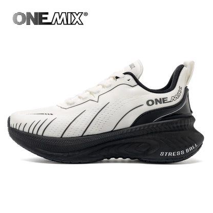 ONEMIX nové tlumicí běžecké boty pro muže, vhodné pro těžší běžce, šněrovací sportovní dámské neklouzavé outdoorové atletické pánské tenisky