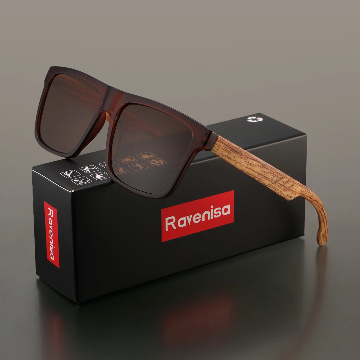 Ravenisa Fashion Vintage Square Frame Sunglasses Men Women Fishing Driving Man Luxury Brand Designer Sun Glasses UV400 Eyewear