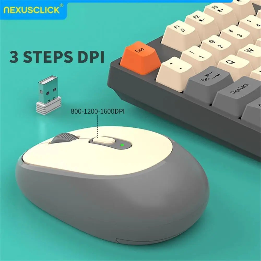 NexusClick Wireless Gaming Office Keyboard & Mouse Set Smart Power Saving Full Size 104 Keys 1600DPI Adjustable USB for Laptop PC