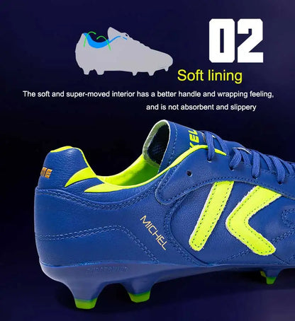 KELME FG Soccer Shoes Original Cow-Skin Sneakers Men Professional Grass Non-Slip Sports Training  Football Boots  ZX80011018