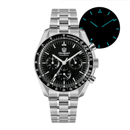 Watchdives WD1860 Watch VK63 Chronological Movement Stainless Steel Watch Sapphire AR Coating Night Light Retro Watches