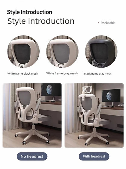 Ergonomic Office Chair with Armrests, Adjustable Height Swivel Desk Chair, Comfortable Rolling Office Chair for Gaming, Study & Workspace