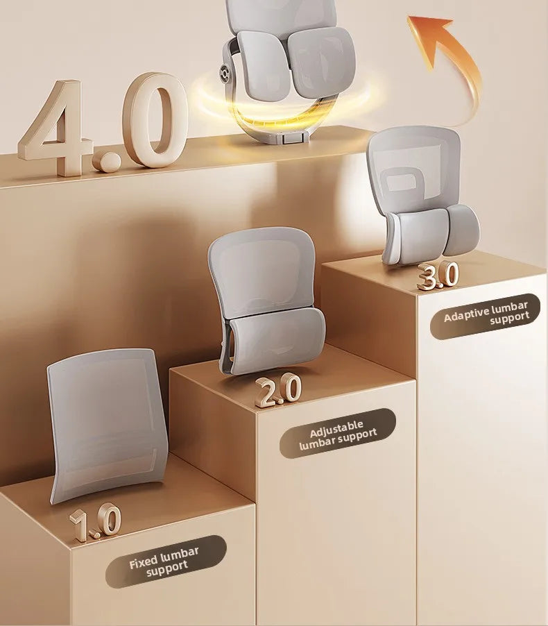 Ergonomic Office Chair with Floating Wing Lumbar Support, Adjustable Height Mesh Computer Chair, Swivel Rolling Office Chair for Home, Gaming & Office