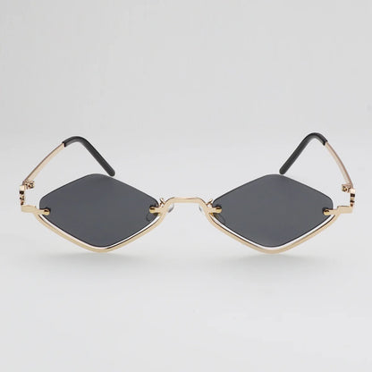 Fashion Small Polygonal Sunglasses Women Luxury Brand Metal Half Frame Sun Glasses Ladies Hipster sexy Cat Eye Shades Vintage
