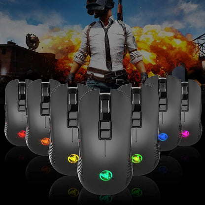 Ratón gaming inalámbrico USB-C 2.4G recargable, 3600DPI, 7 botones, Type-C, silencioso, para Macbook, portátil, PC y ordenador