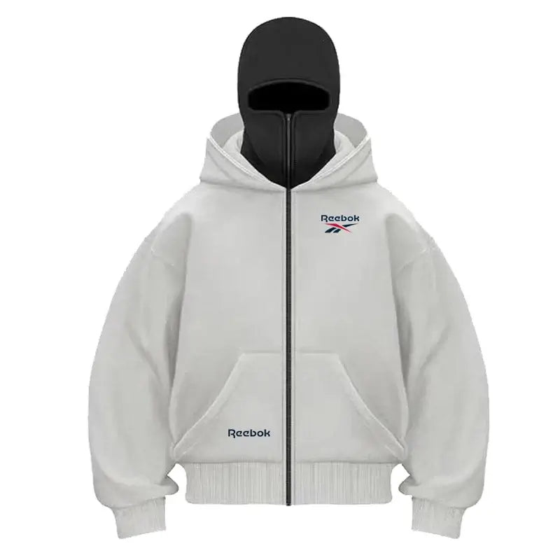 Produit gaming premium Fraquane, Reebok logo men's new double hood design sweatshirt, gothic style, Harajuku style, new winter warm double hooded sport jacket, m.